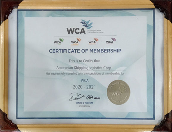 Member of WCA Certificate 2020-2021
