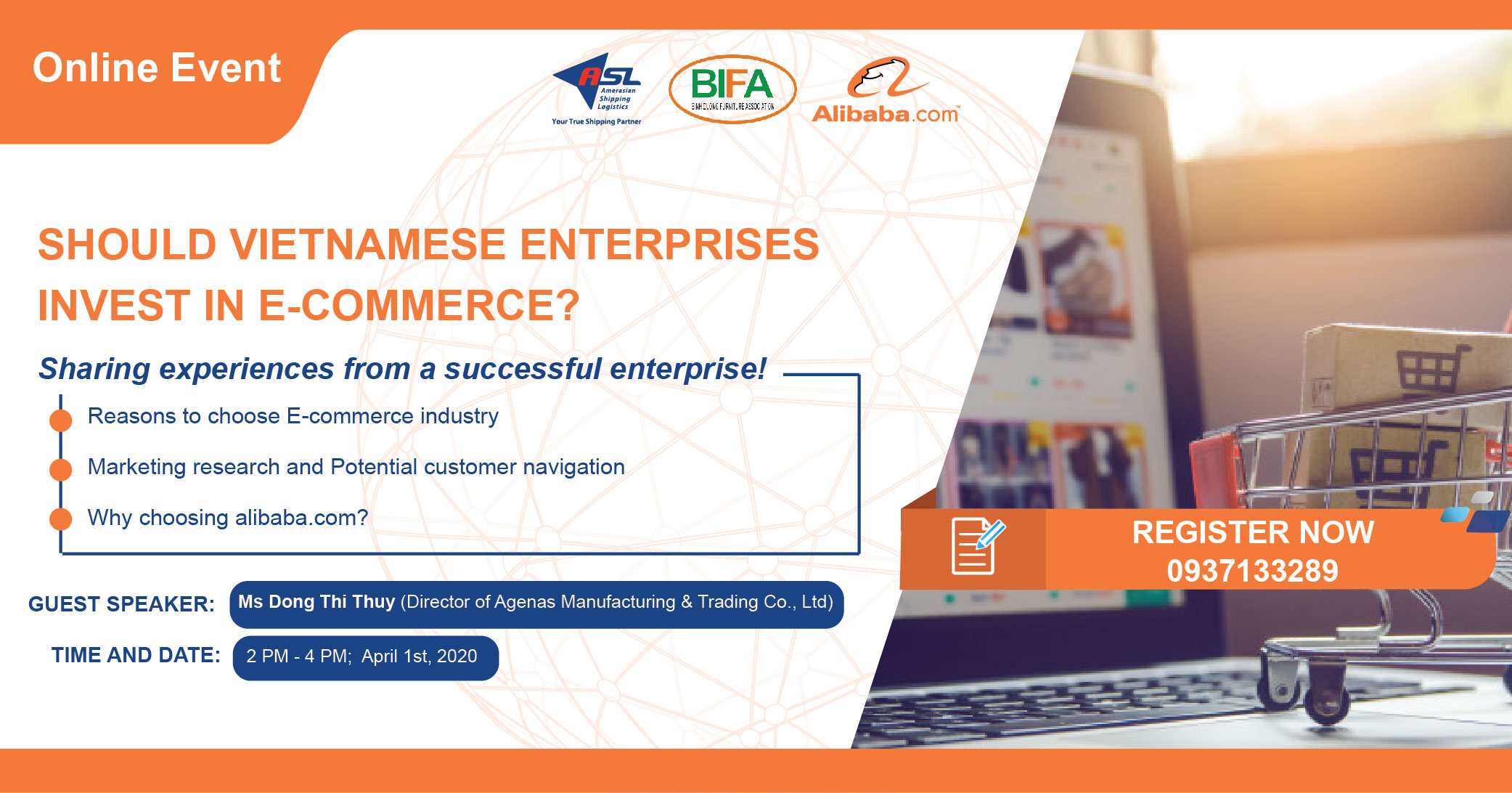 ASL CORP & BINH DUONG FURNITURE ASSOCIATION (BIFA) COOPERATION ON TRAINING E-COMMERCE B2B