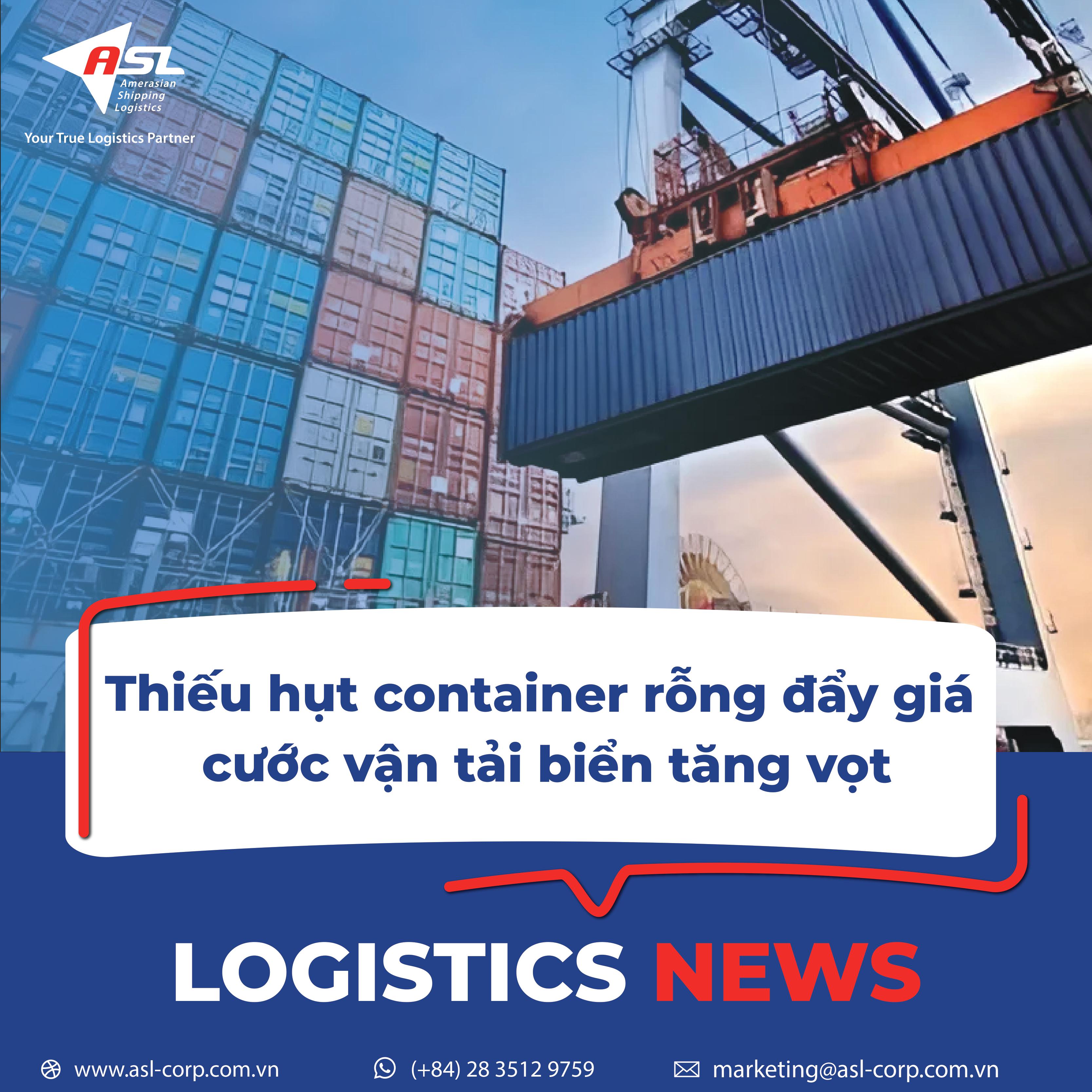 THIẾU HỤT CONTAINER RỖNG ĐẨY GIÁ CƯỚC VẬN TẢI BIỂN TĂNG VỌT